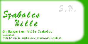 szabolcs wille business card